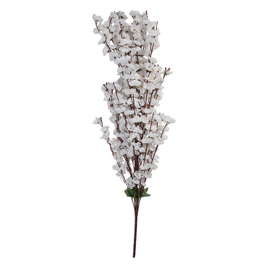 Clayre & Eef | Decoratie tak met bloemen Wit Groen 15x10x100 cm | 5PL0168W