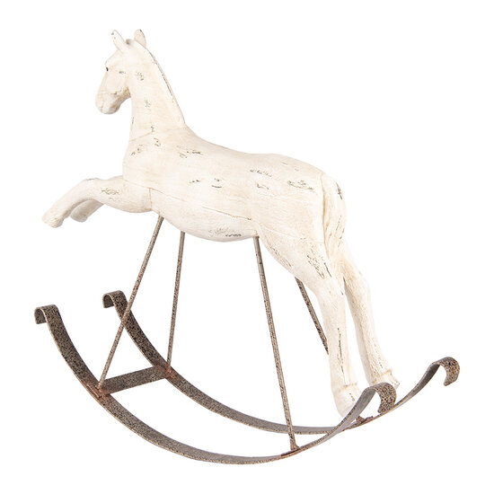 Clayre & Eef | Decoratie Hobbelpaard Wit 61x15x51 cm | 5PR0176