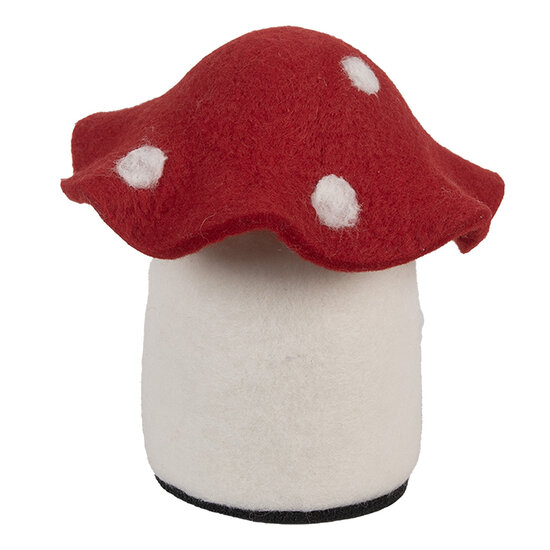 Clayre &amp; Eef   | Vilten Huis Wit Rood 20x20x18 cm | 66293