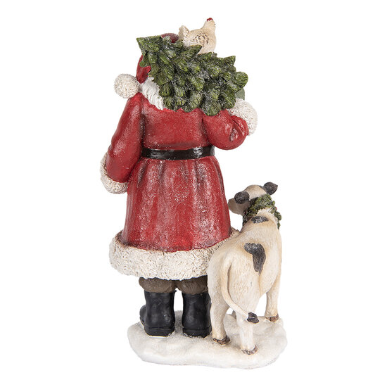 Clayre & Eef | Kerstdecoratie Kerstman Rood Wit 17x16x30 cm | 6PR5517