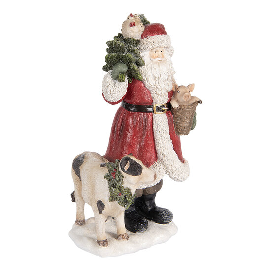 Clayre & Eef | Kerstdecoratie Kerstman Rood Wit 17x16x30 cm | 6PR5517