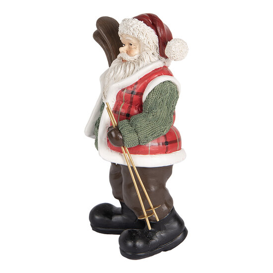 Clayre & Eef | Kerstdecoratie Kerstman Groen Bruin 15x11x25 cm | 6PR5524