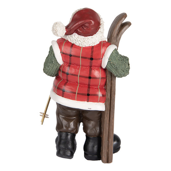Clayre & Eef | Kerstdecoratie Kerstman Groen Bruin 15x11x25 cm | 6PR5524