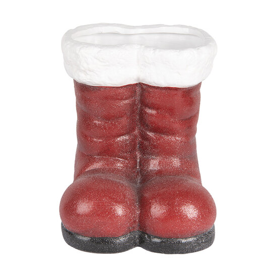 Clayre & Eef | Decoratie Laarzen Kerstman Rood Wit 22x22x23 cm | 6PR5525