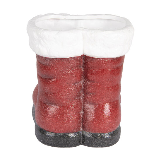 Clayre & Eef | Decoratie Laarzen Kerstman Rood Wit 22x22x23 cm | 6PR5525