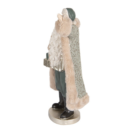 Clayre & Eef | Kerstdecoratie Kerstman Beige Groen 20x15x42 cm | 6PR5526
