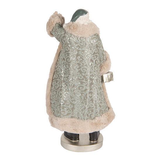Clayre & Eef | Kerstdecoratie Kerstman Beige Groen 20x15x42 cm | 6PR5526