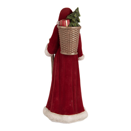 Clayre & Eef | Kerstdecoratie Kerstman Rood Wit 16x15x37 cm | 6PR5539