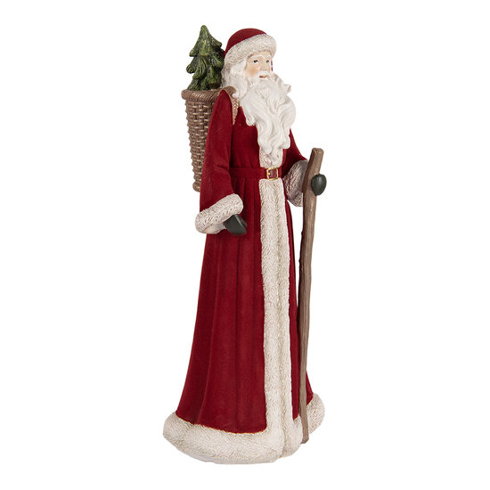 Clayre & Eef | Kerstdecoratie Kerstman Rood Wit 16x15x37 cm | 6PR5539