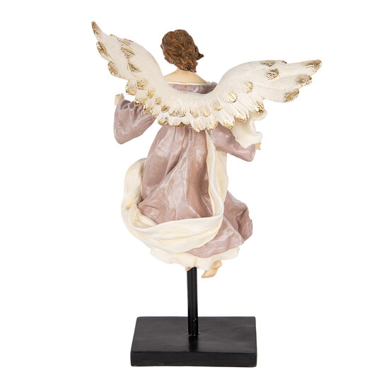 Clayre & Eef | Decoratie Engel Beige Wit 23x21x42 cm | 6PR5599