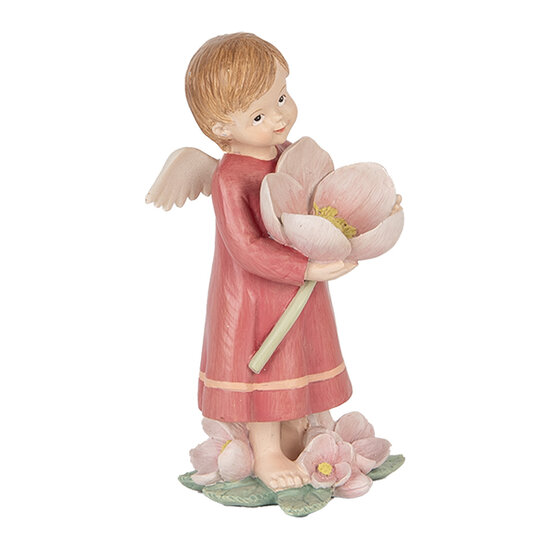 Clayre & Eef | Decoratie Engel Roze Beige 7x6x12 cm | 6PR5602