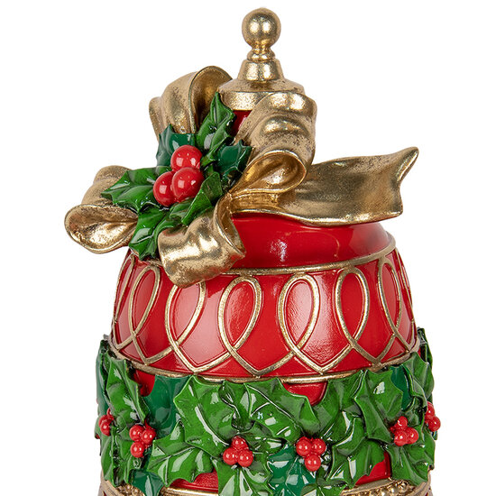 Clayre & Eef | Decoratie Bel Rood Groen ø 32x41 cm | 6PR5612