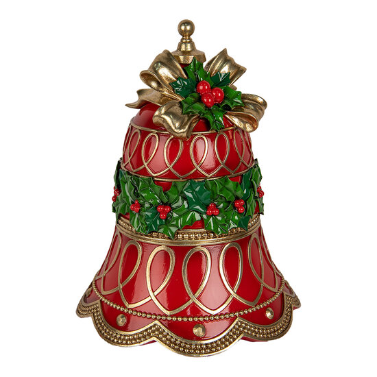 Clayre & Eef | Decoratie Bel Rood Groen ø 32x41 cm | 6PR5612