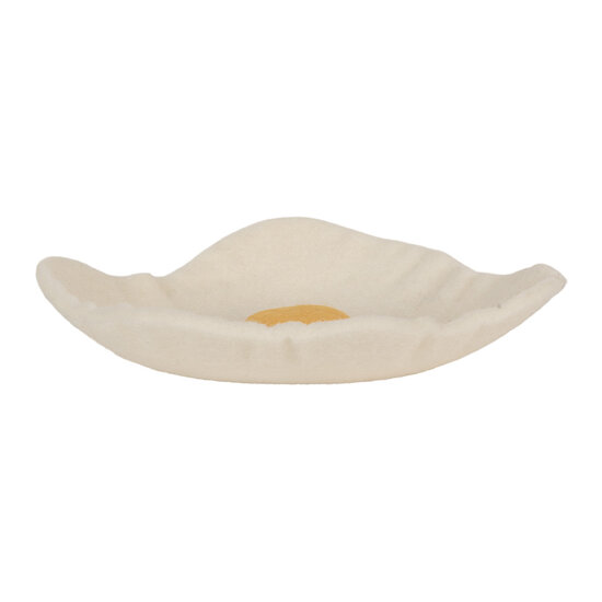 Clayre &amp; Eef   | Vilten schaal Spiegelei Wit Geel &oslash; 18x3 cm | 66292