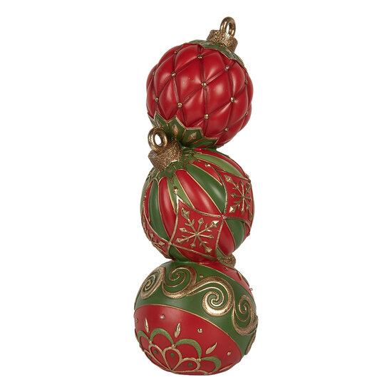 Clayre &amp; Eef   | Decoratie Kerstbal LED Rood Groen 14x14x40 cm / 3xAAA | 6PR5617