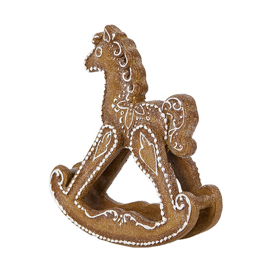 Clayre & Eef | Decoratie Hobbelpaard Bruin Wit 14x4x15 cm | 6PR5621