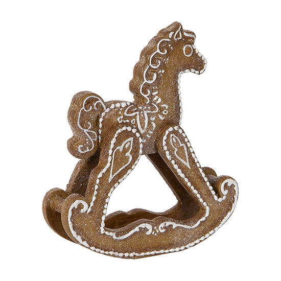 Clayre & Eef | Decoratie Hobbelpaard Bruin Wit 14x4x15 cm | 6PR5621