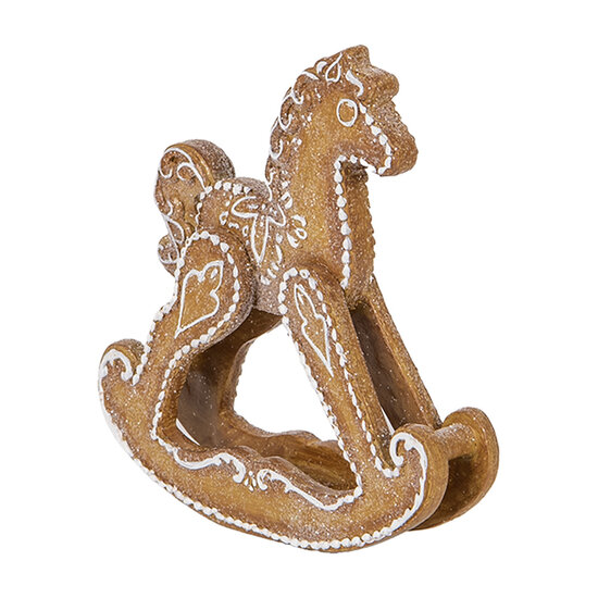 Clayre & Eef | Decoratie Hobbelpaard Bruin Wit 14x4x15 cm | 6PR5621