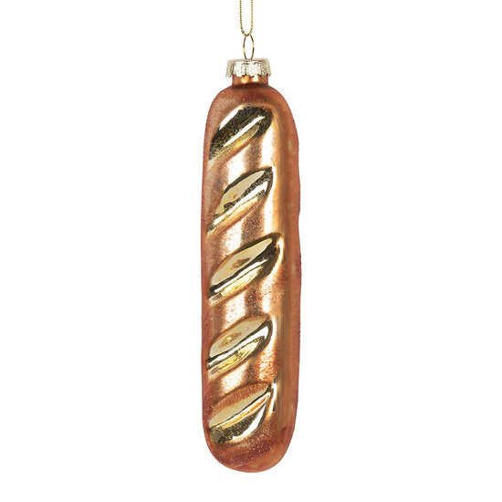 Clayre & Eef | Kersthanger Bruin Goudkleurig 4x3x15 cm | 6GL5233