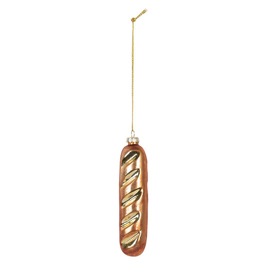 Clayre & Eef | Kersthanger Bruin Goudkleurig 4x3x15 cm | 6GL5233
