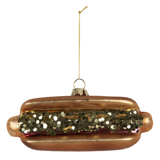 Clayre & Eef | Kersthanger Bruin Rood 13x4x6 cm | 6GL5240