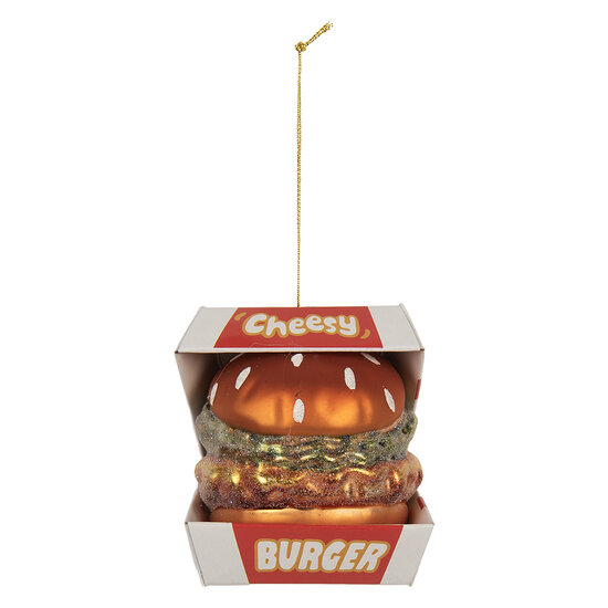 Clayre & Eef | Kersthanger Rood Wit 7x7x8 cm | 6GL5247