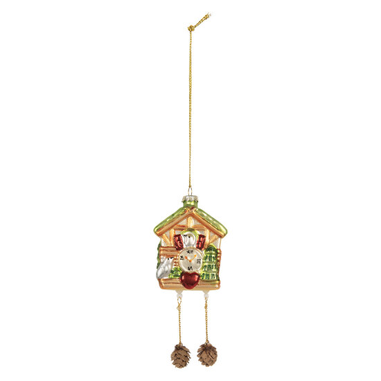 Clayre & Eef | Kersthanger Bruin Groen 7x4x10/17 cm | 6GL5265