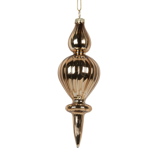 Clayre & Eef | Kerstbal Goudkleurig ø 5x15 cm | 6GL5269