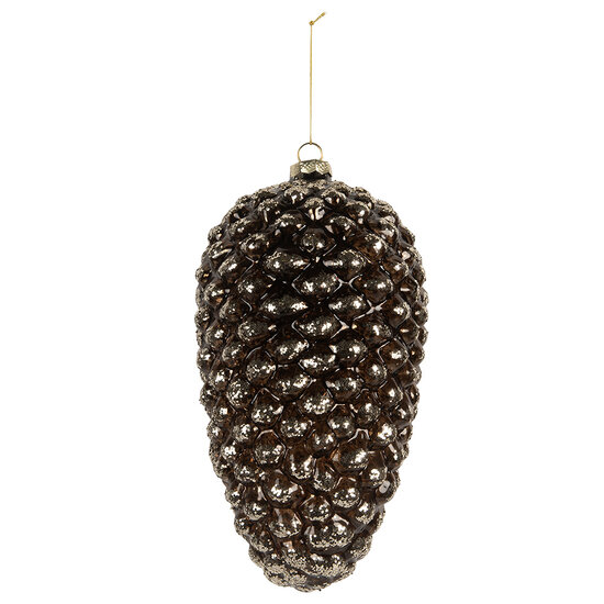 Clayre & Eef | Kerstbal Zilverkleurig ø 12x24 cm | 6GL5274