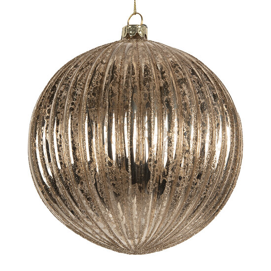 Clayre & Eef | Kerstbal Transparant Zilverkleurig ø 15x15 cm | 6GL5275