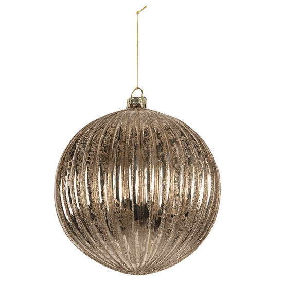 Clayre & Eef | Kerstbal Transparant Zilverkleurig ø 15x15 cm | 6GL5275