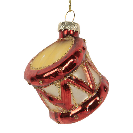 Clayre & Eef | Kersthanger Rood Goudkleurig ø 4x5 cm | 6GL5279