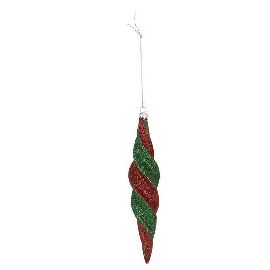 Clayre & Eef | Kerstbal Rood Groen ø 5x22 cm | 6GL5286