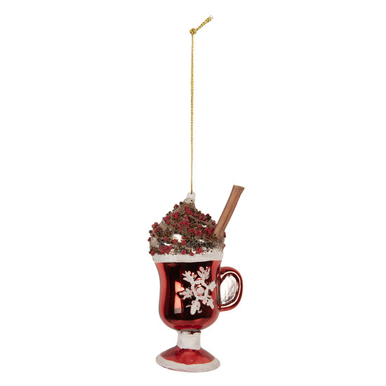 Clayre &amp; Eef   | Kersthanger Rood Bruin 7x6x12 cm | 6GL5289