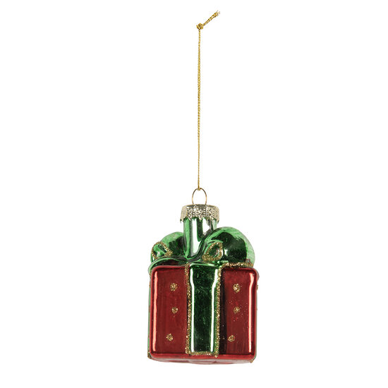 Clayre & Eef | Kersthanger Rood Groen 4x4x6 cm | 6GL5300