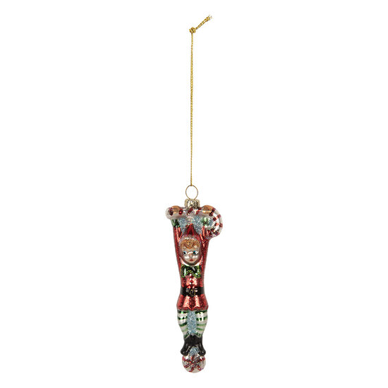 Clayre & Eef | Kersthanger Rood Groen 4x2x13 cm | 6GL5309