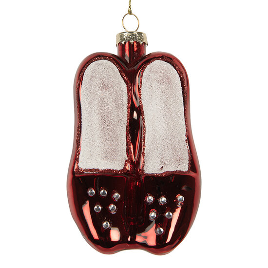 Clayre & Eef | Kersthanger Rood Wit 6x6x10 cm | 6GL5313