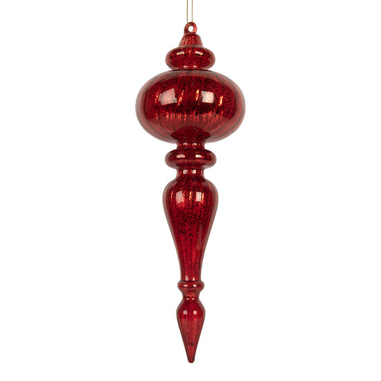 Clayre & Eef | Kerstbal Rood ø 9x28 cm | 6GL5315