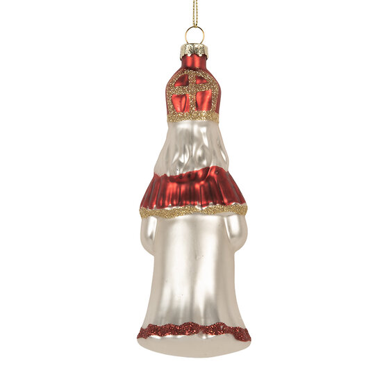 Clayre &amp; Eef   | Kersthanger Rood Wit 5x5x15 cm | 6GL5324