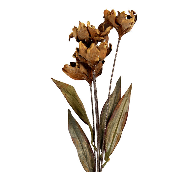 Clayre & Eef | Decoratie tak met bloemen Bruin Groen 8x5x60 cm | 6PL0403CR