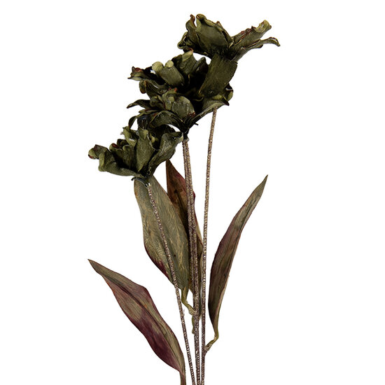 Clayre & Eef | Decoratie tak met bloemen Groen 8x5x60 cm | 6PL0403GR