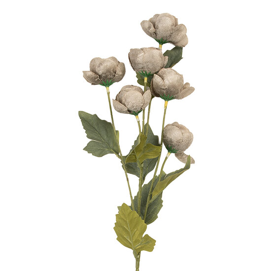 Clayre & Eef | Decoratie tak met bloemen Grijs Groen 10x10x63 cm | 6PL0409G