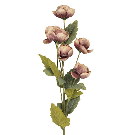 Clayre & Eef | Decoratie tak met bloemen Paars Groen 10x10x63 cm | 6PL0409PA