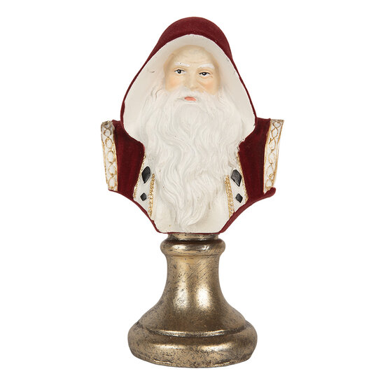 Clayre & Eef | Kerstdecoratie Kerstman Rood Wit 9x7x15 cm | 6PR5537