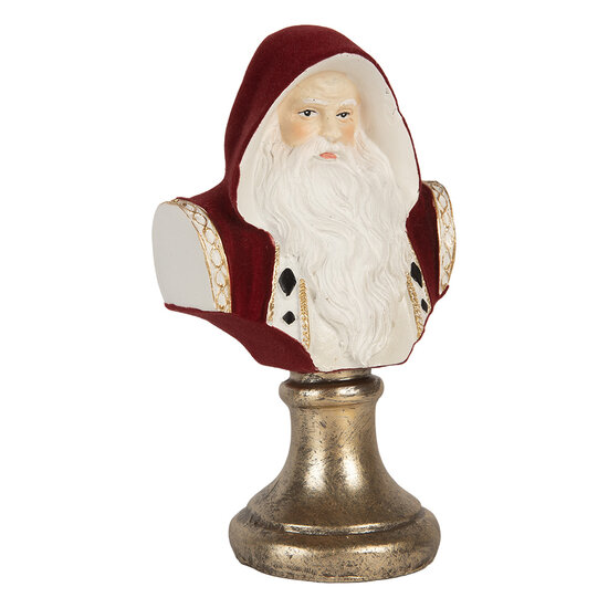 Clayre & Eef | Kerstdecoratie Kerstman Rood Wit 9x7x15 cm | 6PR5537