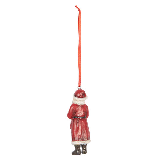 Clayre & Eef | Decoratie hanger kerstman Rood Wit 4x3x11 cm | 6PR5595