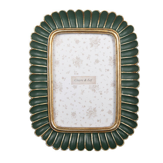 Clayre & Eef | Fotolijst Groen Goudkleurig 17x2x21 cm / 10x15 cm | 2F1281