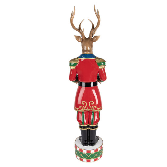 Clayre &amp; Eef   | Decoratie Rendier Bruin Rood 25x22x82 cm | 5PR0155