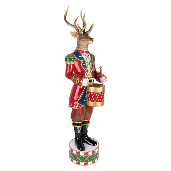 Clayre &amp; Eef   | Decoratie Rendier Bruin Rood 25x22x82 cm | 5PR0155