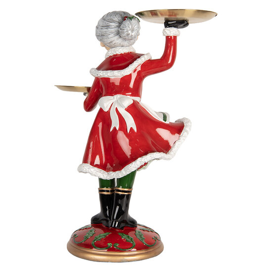 Clayre &amp; Eef   | Kerstdecoratie Kerstvrouw Rood Wit 47x32x62 cm | 5PR0188
